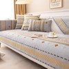 Ksriylm Boho Chenille Anti-Scratch Couch Cover, Waterproof Simple Striped Couch