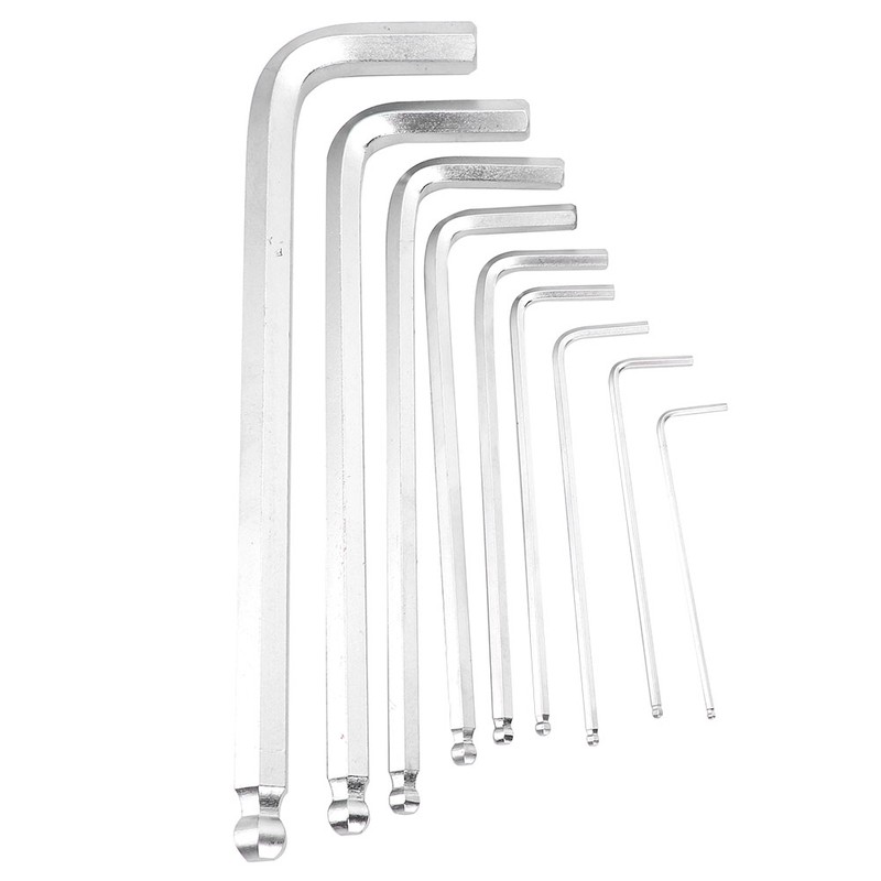9pcs Ball End L Shape Hex Key Wrench Set Sewing