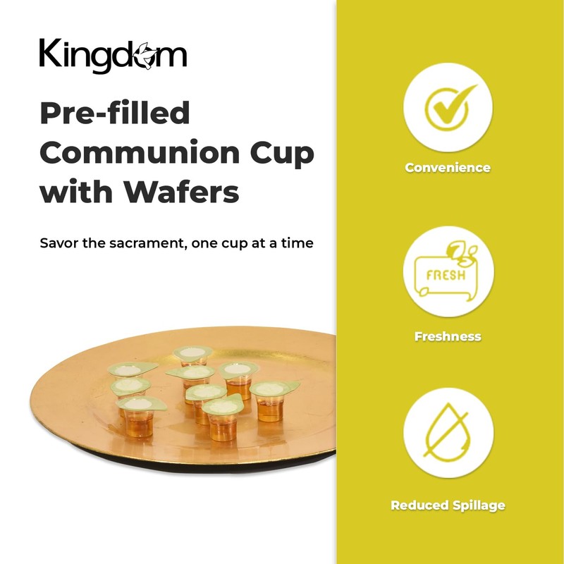 Kingdom Prefilled Communion Cup with Wafers(250ct-white juice) Sealed in a