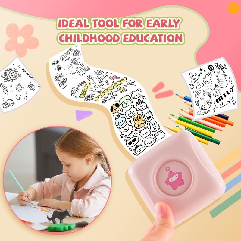 vretti Sticker Printer - TP2-Y Mini Portable Thermal Printer Inkless