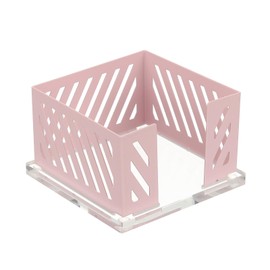 PATIKIL Sticky Note Holder, 4x4 Metal Note Dispenser for Classroom Home Office Desk Organizers Accessories Supplies, Pink