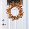 Fall Wreath 23 Inches Autumn Wreath with Eucalyptus and Pumpkins