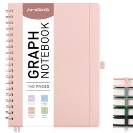 AHGXG Graph Paper Notebook, 140 Pages, B5 (7.6" x 10")