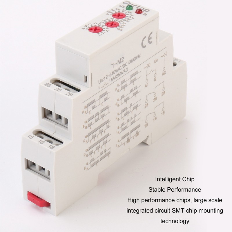 Time Relay Multifunctional Normally Open DIN Rail Delay Timer Switch
