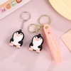 POYAMUSE Cute Penguin Keychain – PVC Rubber Key Ring for