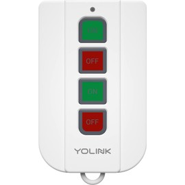 YoLink On/OffFob Programmable 2-Device/Group Smart Fob, LoRa Extreme Long (up to 1/4 Mile Open-air) Range for use with YoLink Smart Plugs, Light Switches, Plugs, Relays, Valves, Locks, etc.