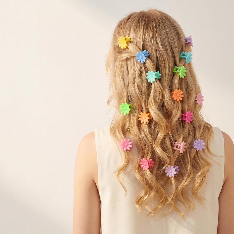 100Pcs Mini Flower Hair Clips, Mini Flower Clips