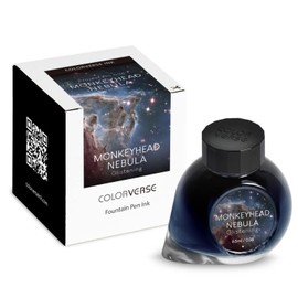 Colorverse Shiny Blue Fountain Pen Ink Bottle | Monkeyhead Nebula | 65ml | Dye-Based | Glistening (Shimmer/Glitter) Project Series