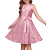 GRACE KARIN Girls Birthday Dance Dress Pink Kids Fancy Sequin