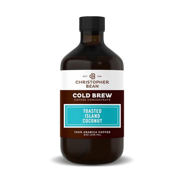 Toasted Island Coconut Flavored Coffee Concentrate, Unsweetened Cold Brew &