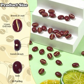 LiQunSweet - 300 abalorio acrílicas de grano de café de imitación de alimentos de plástico suelto para bricolaje, joyas, collares, aretes, accesorios de manualidades
