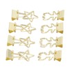 30pcs Gold Binder Clips Flower Shape Pentagonal Heart Shape Electroplating