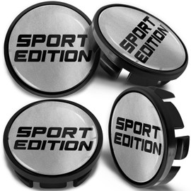 SkinoEu 4 x 65mm Wheel Centre Alloy Hub Center Caps Compatible with VW 3B7 601 171 / 6U7 601 171 Hubcaps Sport Edition Silver Black CV 24