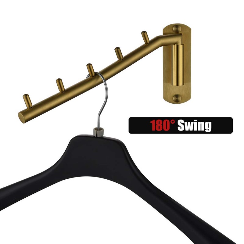 JQK Folding Clothes Hanger Rack, Stainless Steel Swing Arm Hook