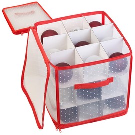 infactory Christmas Storage: Storage Box for 27 Christmas Tree Baubles up to 10 cm, Carry Handles (Christmas Storage Box, Christmas Tree Bauble Storage)