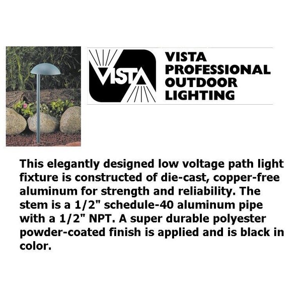 Vista Landscape 9211 low Voltage Path Light Fixture 12V Black