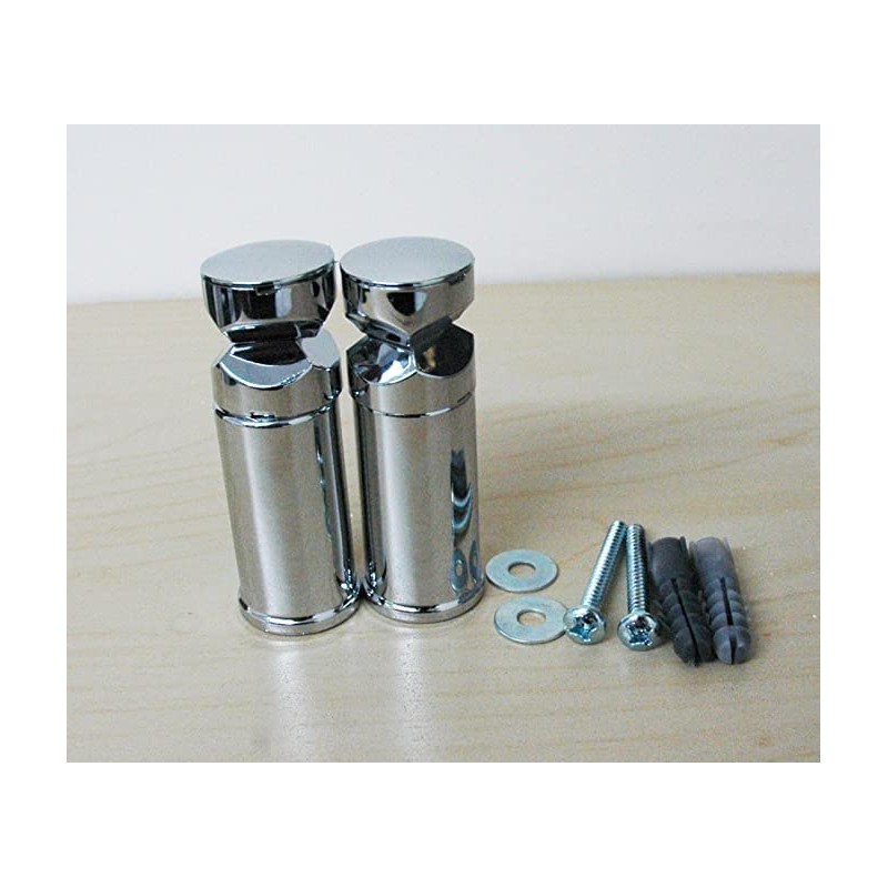 Two Single Chrome Brackets for Towel Rail Radiator Curved or