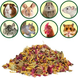 Flower Fusion Treat (3 oz.) - Healthy Natural Dried Flower Herbivore Treat - Chinchillas, Guinea Pigs, Rabbits, Prairie Dogs, Degus, Hamsters, Rats, Squirrels, Sugar Gliders & Other Small Pets