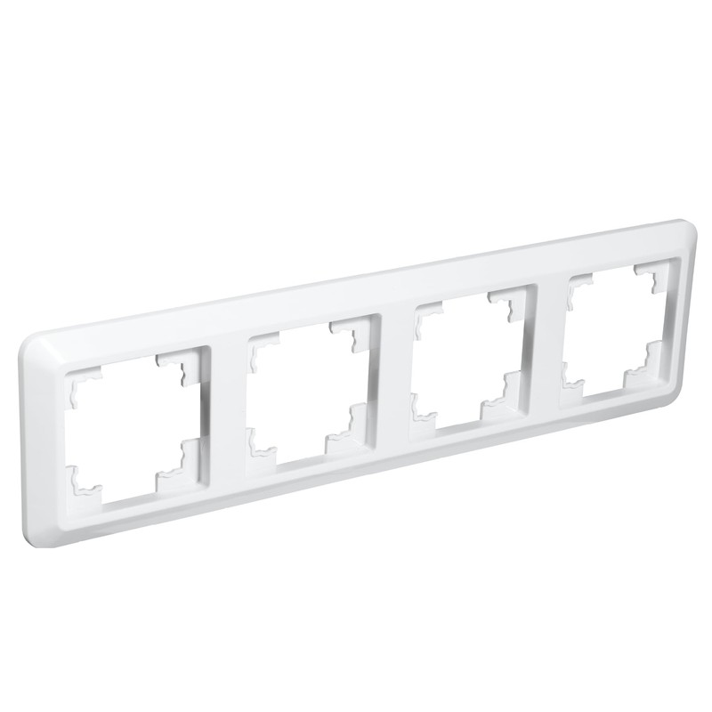 McPower 4-Way Frame | CUP | Cover Frame Polished White