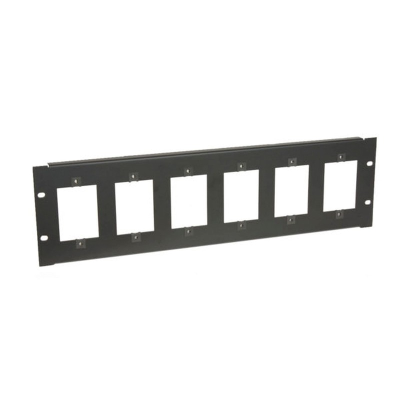 Lowell Manufacturing SG6P-3 3U Punched Rack Mount Panel for 1-Gang