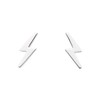 DEW Lightning Bolt Stud Earrings – Sterling Silver, Celestial Style,