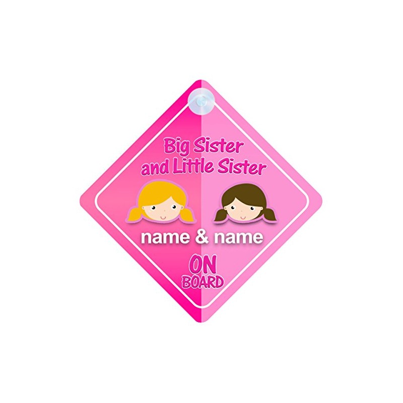 Big Sister And Little Sister On Board Car Sign New