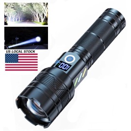 5000MAH Battery 20W White Laser Torch Light 5 Modes Switch Freely Zoomable Spotlight Floodlight USB Charge LightBody Color: Black-26650 5000MAH, Lamp Power(W): 20