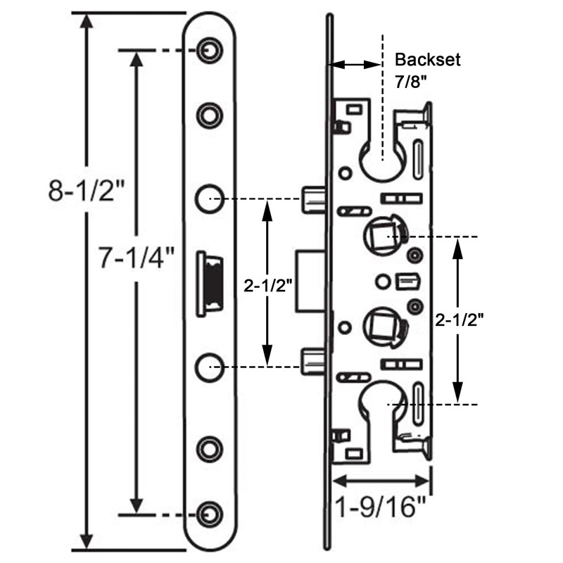 2 Point Bolt Mortise Lock Replacement Fits for Pella Storm