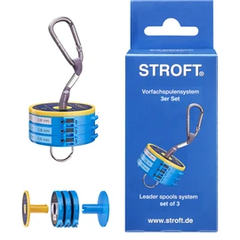 WAKU Stroft Leader spools system with cutter rings, Set of 3