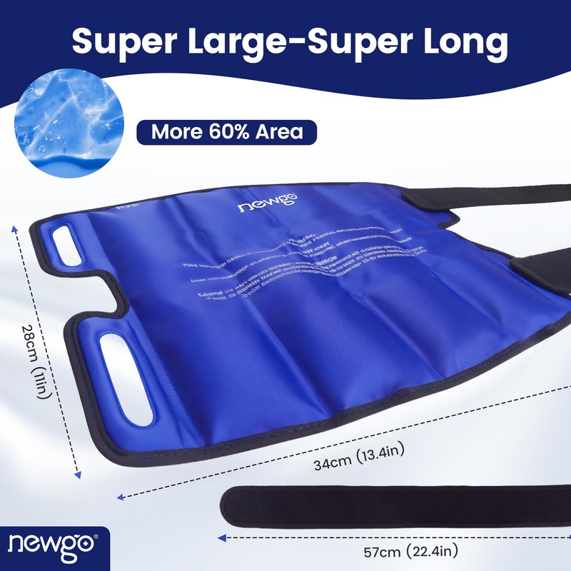 NEWGO Shin Splint Ice Pack for Injuries, Calf Gel Wrap