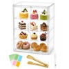 Pastry Display Case 4-Tier Countertop Bread Box with Double Magnetic