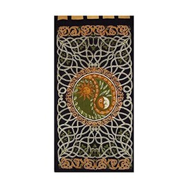 Celtic Yin Yang Tab Top Curtain-Door Panel-Amber/Green