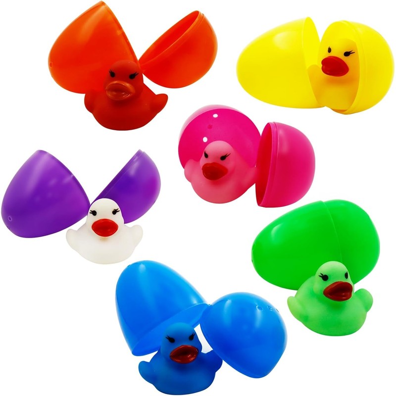 TaimeiMao Pack of 6 Pre-Filled Easter Eggs, Illuminated Bath Toy,