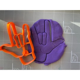Hook Em Horns Cookie Cutter - I Love You Shield Cookie Cutter