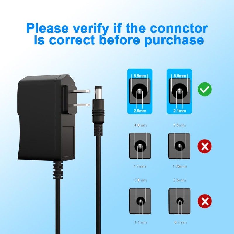 ENGFYADSY 9V 2A Power Supply Charger AC 100-240V to DC