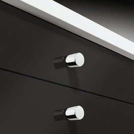 Gedotec Trend Furniture Knobs Made of Full Metal Polished Chrome 1 Piece Cabinet Handle Modern Cabinet Knob in Timeless Look Design Knob Height 28 mm Furniture Knob Including M4 x 25 Furniture Screws