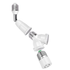 E26/E27 Standard Medium Light Socket Extender & Adjuster w/Vertical 90° Horizontal 360°, 100V - 250V, Max 150W 4.5 Inch Extension (Pair)