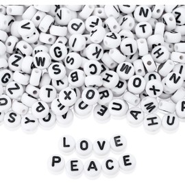 1000pcs A-z Acrylic Letter Beads and 200pcs Round Mixed Colorful Beads，4x7mm Alphabet Beads for Bracelet Making with 5M Elastic Line Alphabet Beads for DIY Bracelet Jewelry Making Bestie Friend Gift