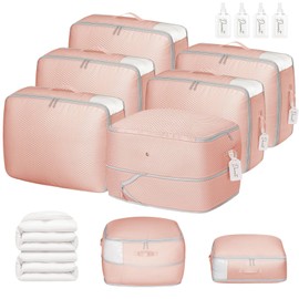 DIMJ Comforter Storage Bag 6 Pack - Blanket Storage Organizer Compression Bags, Large Capacity Ultra Space Saving Self Compression Organize for Bedding, Pillow, Duvet, Sheet Storage with Zipper Window