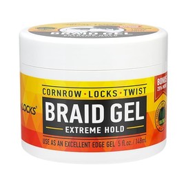 AllDay Locks Gel trenzado de sujeción extrema, gel suavizante, domina el encrespamiento, fácil de usar para trenzas, cerraduras, giros, maíz, sin descamación, alto brillo, larga duración, 5 onzas