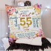 55th Birthday Gifts for Women Throw Pillow Covers 18"x18", Happy