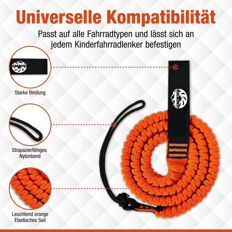 META BIKE Bicycle Tow rope for Children, 2.5M Towing System