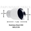 Papi Noah Polished Stainless Steel Exhaust Tip 2.5" In 4"