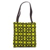 Minimalistic Geometric Item - Black Yellow Circular Pattern Tote Bag