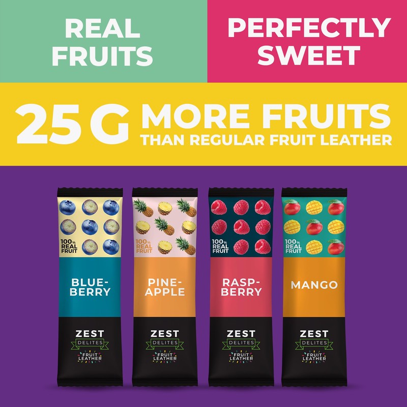 Fruit Snacks by Zest Delites, Fruit Leather Bars, Healthy Snacks
