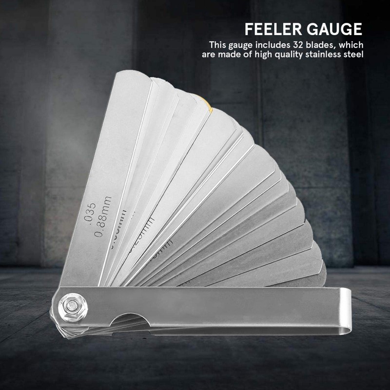 Universal Feeler Gauge Set Stainless Steel Thickness Gauge 32 Blades