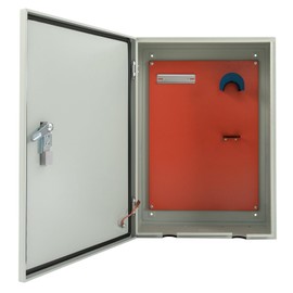 CeRaBuRET Wall-mounted EV Charger Protective Box, Charging Cable Organizer, White and Orange, 27.56*19.69*9.84in