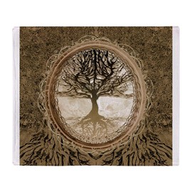 Tree of Life in Brown Throw Blanket