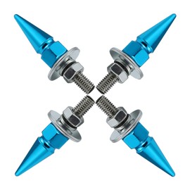 Bashineng Spike License Plate Screw Fasteners 4 Pcs Kit License Plate Frame Bolts Decoration Stainless Steels Aluminum Alloy Universal Fit Most Cars Truck Motorcycle (Light Blue)
