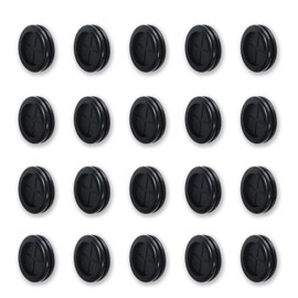 20mm Rubber Grommet, 20 Pcs Round Hole Cover, Wire Tidies Organizer Management Grommets for Machine, Black